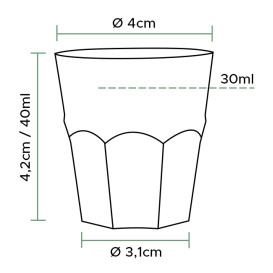 Kubki Plastikowe Kieliszki do Shotów Przezroczyste PS Ø40mm 30ml (50 Sztuk)