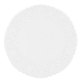 Serwetki Papierowe Ozdobne Białe "Litos" Ø200mm (250 Sztuk)