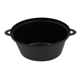 Serving Pot with Lid PP Black 15,6x10,1cm (6 Units)