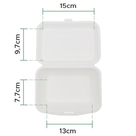 Opakowania MenuBox Trzciny Cukrowej Białe 180x125x70mm (600 Sztuk)