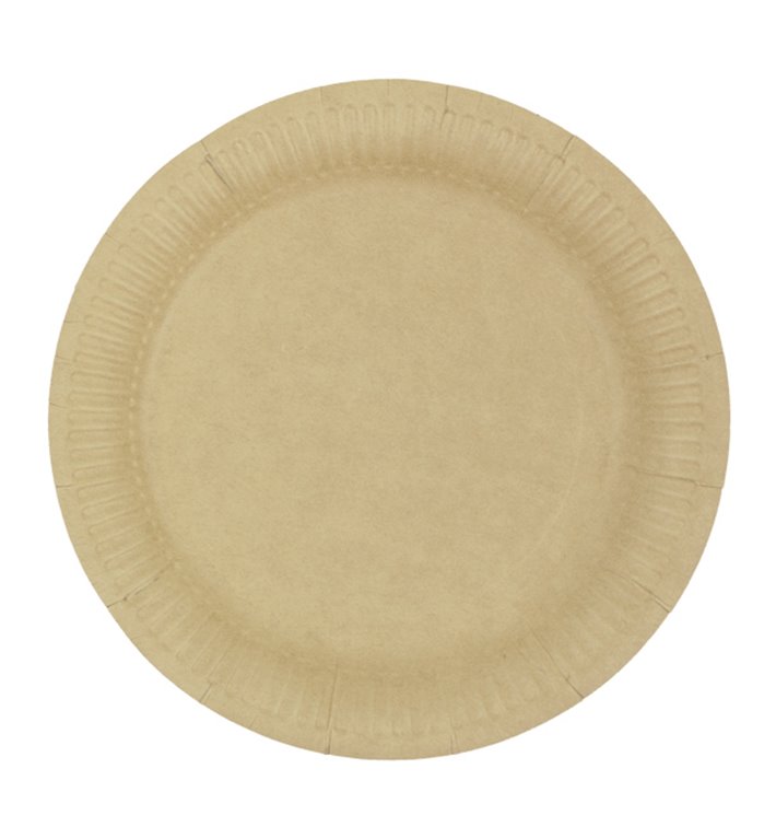 Talerze Papierowe Okrągłe “Radial” Kraft Ø18cm 200gr/m² (650 Sztuk)