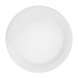Talerze Papierowe Okrągłe “Radial” Białe Ø18cm 200gr/m² (50 Sztuk)