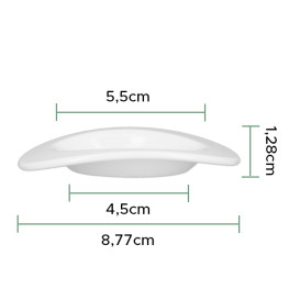 Fingerfood Talerz Biały Wielokrotnego Użytku Durable "Ellipse" SAN 10ml (6 Sztuk)