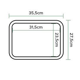 Taca Plastikowa Fast Food Czerwerna 27,5x35,5cm (24 Sztuk)