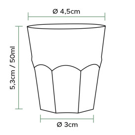 Kieliszek do Shotów Wielokrotnego Użytku Nietłukący PP Ø4,5cm 50ml (1000 Sztuk)