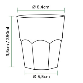 Kieliszek Koktajlowy Wielokrotnego Użytku Nietłukący PP Ø8,4cm 350ml (20 Sztuk)