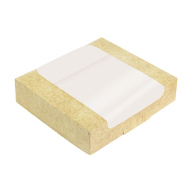 Kwadratowy Pojemnik z Kartonu PackiPack Vision Kraft 23x23x5,8cm (50 Sztuk)