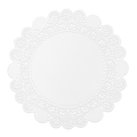 Serwetki Papierowe Ażurowe Białe "Litos" Ø9cm (250 Sztuk)