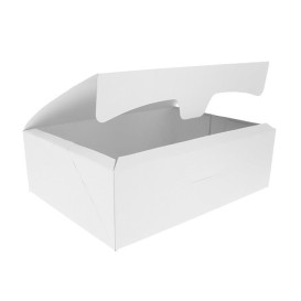 Pudełko Papierowy Biały na Ciasto 20,4x15,8x6cm 1Kg (20 Sztuk)