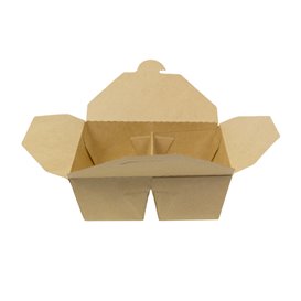 Pudełko Lunch Box Kraft-Kraft 2P 17x13,5x6,5cm 1.000ml (25 Sztuk)