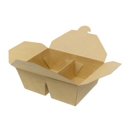 Pudełko Lunch Box Kraft-Kraft 2P 17x13,5x6,5cm 1.000ml (25 Sztuk)