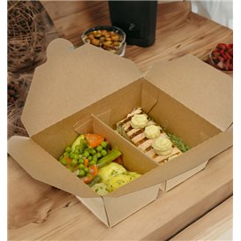 Pudełko Lunch Box Kraft-Kraft 2P 17x13,5x6,5cm 1.000ml (25 Sztuk)