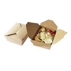 Pudełko Lunch Box Kraft-Kraft 21,5x15,5x6,5cm 1.900ml (25 Sztuk)