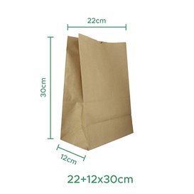 Torba Papierowa Kraft bez Uchwytów 50g/m² 22+12x30cm (1.000 Sztuk)