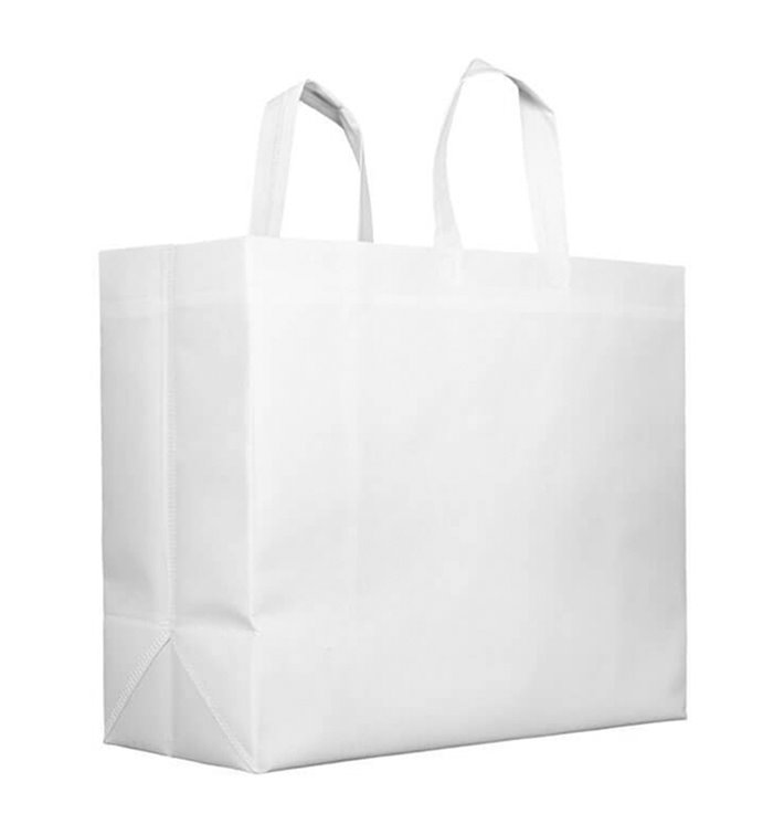 Non-Woven PREMIUM Bag with Short Handles White 45+20x40cm (25 Units)