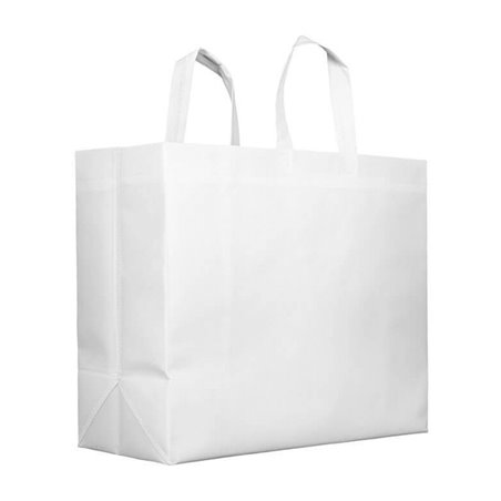 Non-Woven PREMIUM Bag with Short Handles White 45+20x40cm (25 Units)