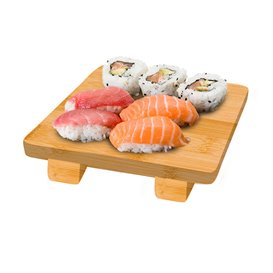 Taca Bambusowa do Serwowania Sushi 15x15x2,5cm (40 Sztuk)