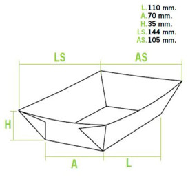 Tacki Łódki Papierowe 300ml Kraft 11x7x3,5cm (1000 Sztuk)